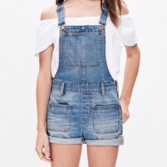 Madewell Pants - MADEWELL Jean Bib Overall Shorts~Size Medium
